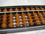 算盤の洗浄(修理後)